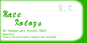 mate kolozs business card